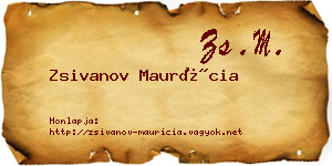 Zsivanov Maurícia névjegykártya